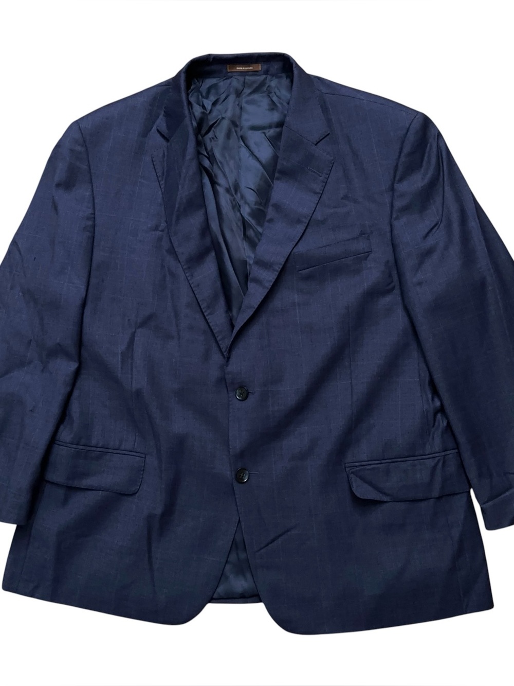 Peter Millar Blazer Jacket Mens Size 46T Sports Coat 100% Wool Twill Plaid Blue